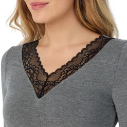 Softwear With Stretch Long Sleeve V-Neck With Lace