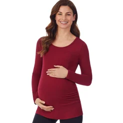 Softwear With Stretch Long Sleeve Maternity Ballet Neck Top