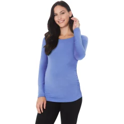 Softwear With Stretch Long Sleeve Maternity Ballet Neck Top