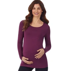 Softwear With Stretch Long Sleeve Maternity Ballet Neck Top