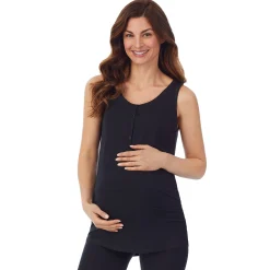 Softwear with Stretch Maternity Snap Front Henley Tank Top