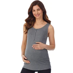 Softwear with Stretch Maternity Snap Front Henley Tank Top