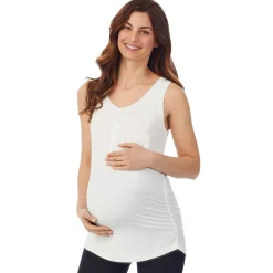 Softwear with Stretch Maternity Snap Front Henley Tank Top