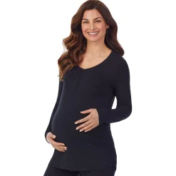 Softwear with Stretch Maternity Snap Front Henley Top