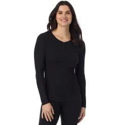 Stretch Rib Long Sleeve Henley