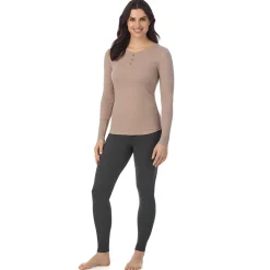 Stretch Rib Long Sleeve Henley