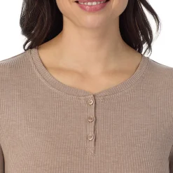 Stretch Rib Long Sleeve Henley