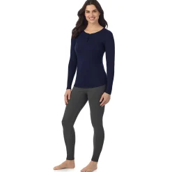 Stretch Rib Long Sleeve Henley