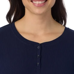 Stretch Rib Long Sleeve Henley