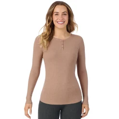Stretch Rib Long Sleeve Henley