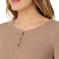 Stretch Rib Long Sleeve Henley