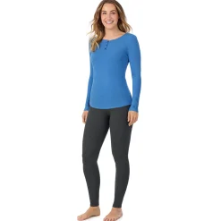Stretch Rib Long Sleeve Henley
