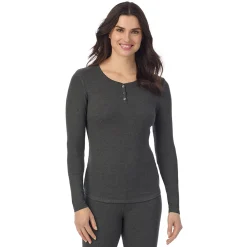 Stretch Rib Long Sleeve Henley