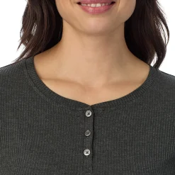 Stretch Rib Long Sleeve Henley