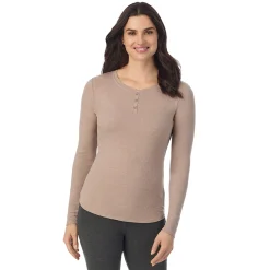 Stretch Rib Long Sleeve Henley