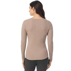 Stretch Rib Long Sleeve Henley