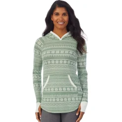 Stretch Thermal Long Sleeve Hoodie Tunic