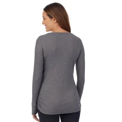 Stretch Thermal Maternity Long Sleeve Ballet Neck Top