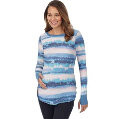 Stretch Thermal Maternity Long Sleeve Ballet Neck Top