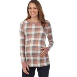 Stretch Thermal Maternity Long Sleeve Ballet Neck Top