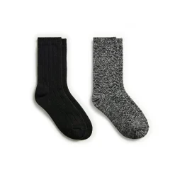 Tonal Spacedye Chevron Texture/Wide Rib Crew Sock 2-Pack