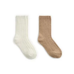 Tonal Spacedye Chevron Texture/Wide Rib Crew Sock 2-Pack