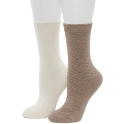 Tonal Spacedye Chevron Texture/Wide Rib Crew Sock 2-Pack