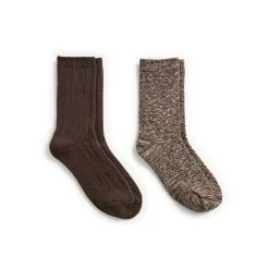 Tonal Spacedye Chevron Texture/Wide Rib Crew Sock 2-Pack