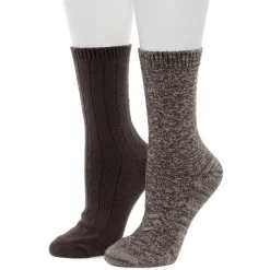 Tonal Spacedye Chevron Texture/Wide Rib Crew Sock 2-Pack
