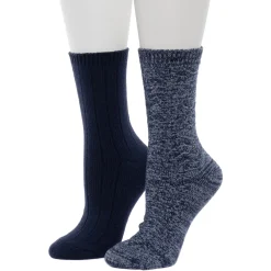 Tonal Spacedye Chevron Texture/Wide Rib Crew Sock 2-Pack