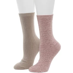 Tonal Spacedye Chevron Texture/Wide Rib Crew Sock 2-Pack
