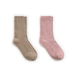Tonal Spacedye Chevron Texture/Wide Rib Crew Sock 2-Pack