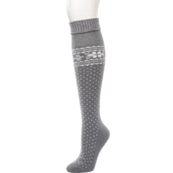 Turncuff Tonal Snowflake Knee High Sock