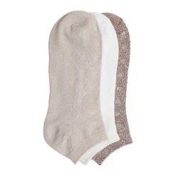 Twist Tile Textured Solid Color Low Cut Sock 3-Pack