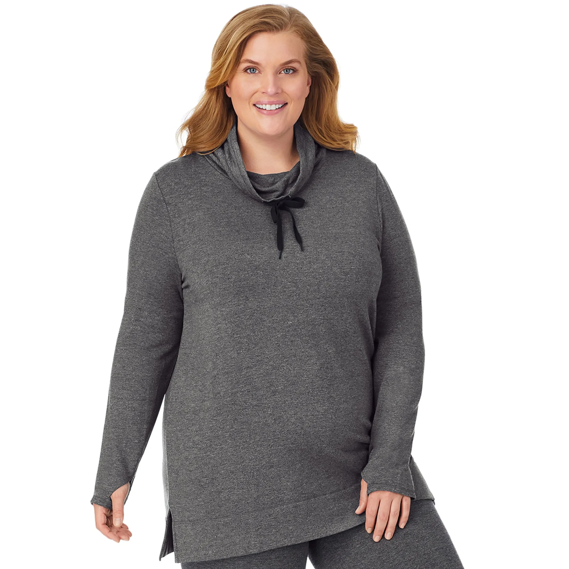 Ultra Cozy Long Sleeve Cowl Neck Tunic PLUS