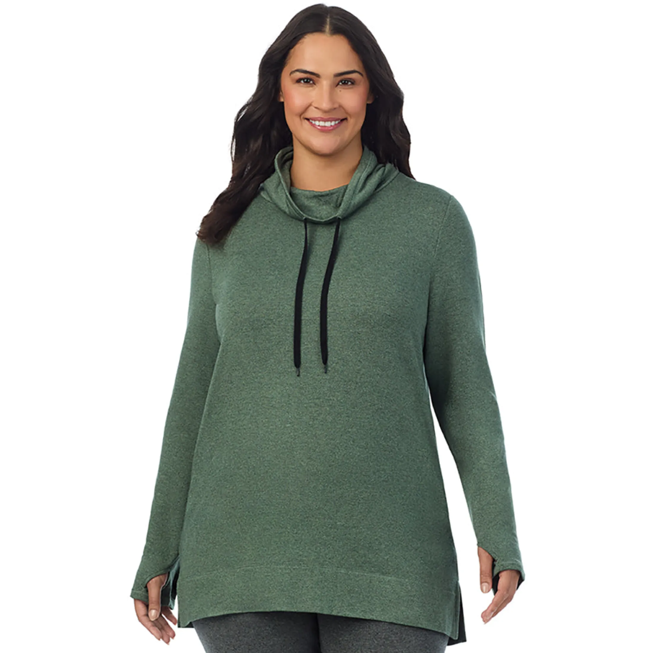 Ultra Cozy Long Sleeve Cowl Neck Tunic PLUS