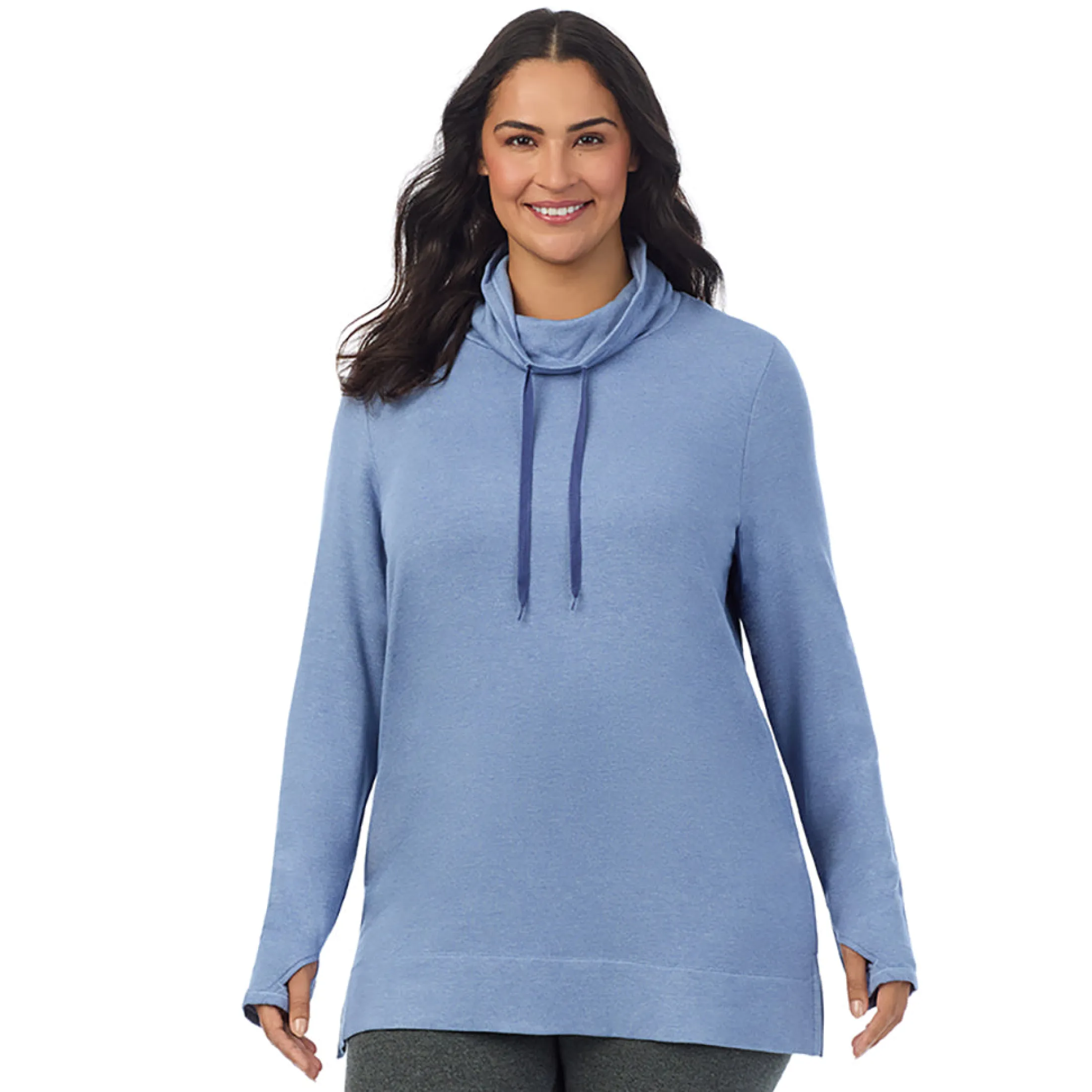 Ultra Cozy Long Sleeve Cowl Neck Tunic PLUS