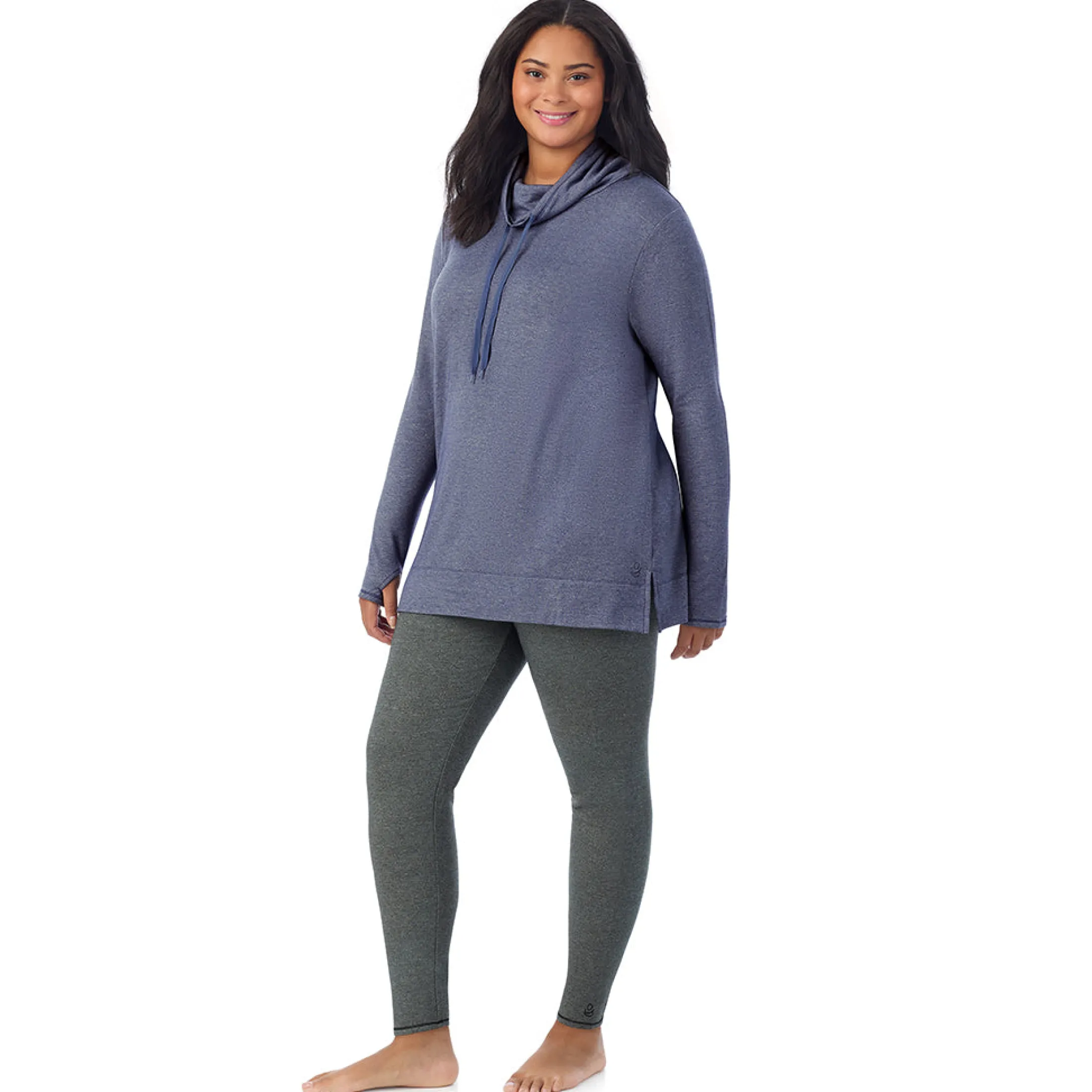 Ultra Cozy Long Sleeve Cowl Neck Tunic PLUS
