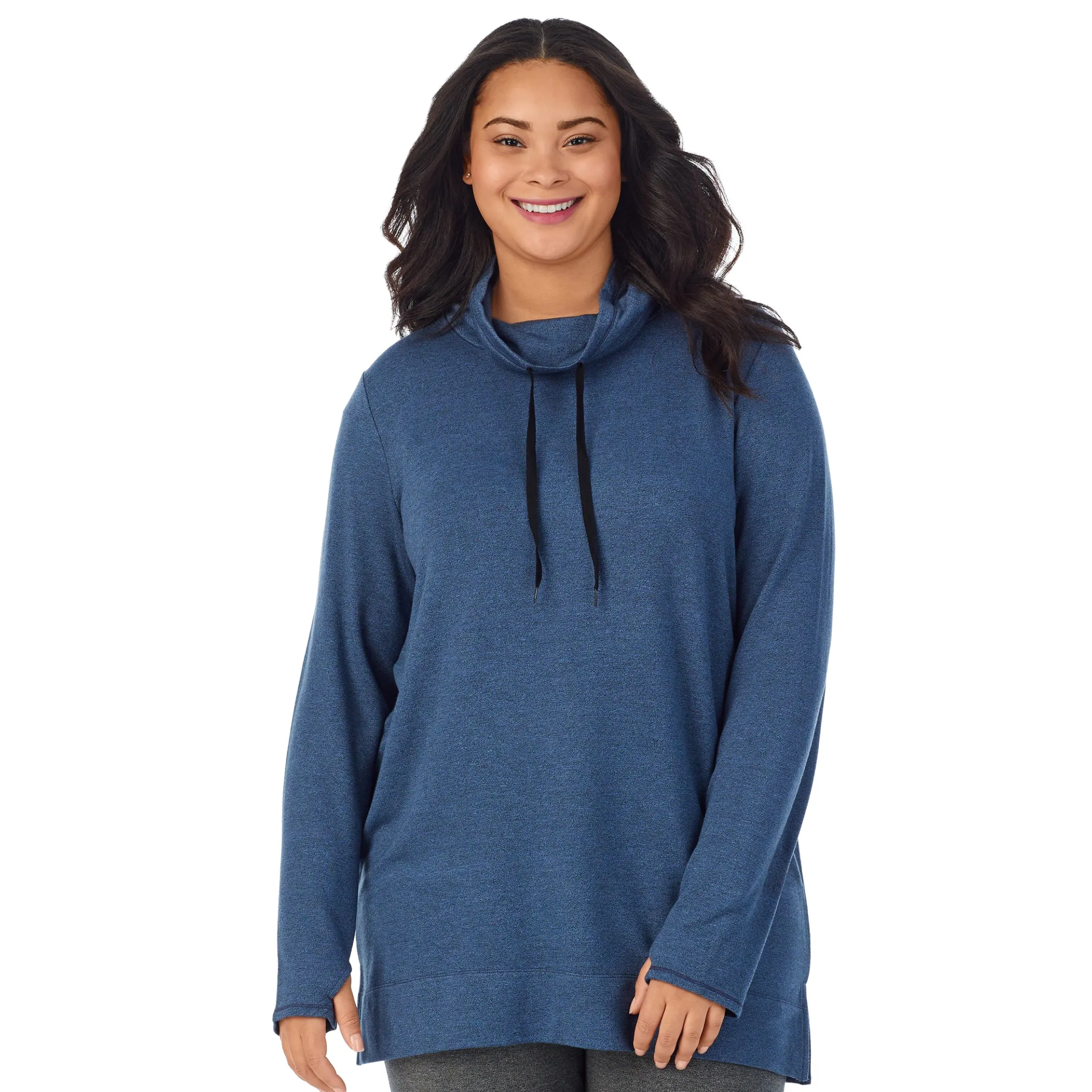 Ultra Cozy Long Sleeve Cowl Neck Tunic PLUS