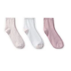 Vertical Texture Anklet Sock 3 Pack