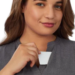 Womens Scrub Split Neck Top PLUS