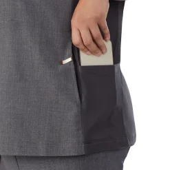 Womens Scrub Split Neck Top PLUS