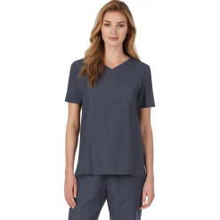 Womens Scrub V-Neck Top with Chest Pocket PETITE