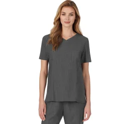 Womens Scrub V-Neck Top with Chest Pocket PETITE