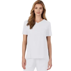 Womens Scrub V-Neck Top with Chest Pocket PETITE