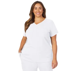 Womens Scrub V-Neck Top with Chest Pocket PLUS