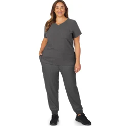 Womens Scrub V-Neck Top with Chest Pocket PLUS