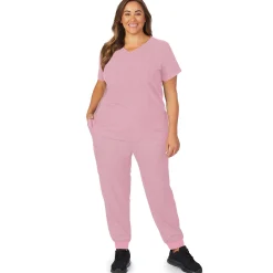 Womens Scrub V-Neck Top with Chest Pocket PLUS