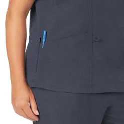 Womens Scrub V-Neck Top with Side Pockets PLUS