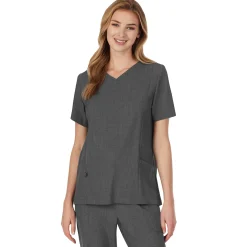 Womens Scrub V-Neck Top with Side Pockets